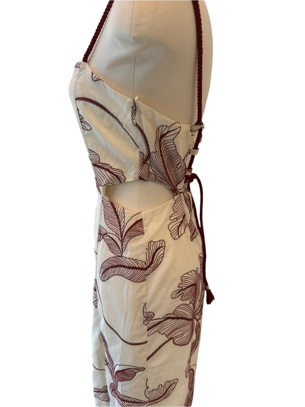 Zara Cut Out Embroidered Midi Dress - Picture 5 of 9